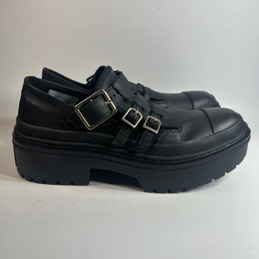 Converse Women’s Shoes Size 7 Black CTAS Lugged Heel Mary Jane OX Leather